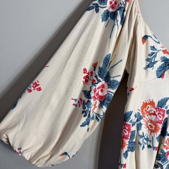Free People Francesca Floral Print Mini Dress Women's Medium Warm Ivory Boho NWT - Picture 10 of 16